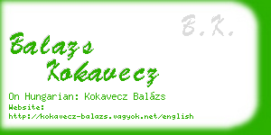 balazs kokavecz business card